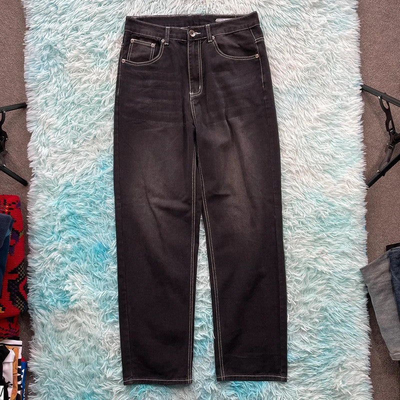 Black Off License Baggy Jeans - 30W L32