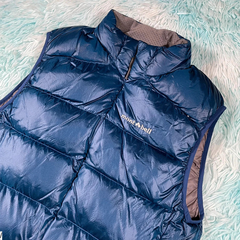 Vintage 90s Navy Montbell Puffer Gilet Jacket - Small