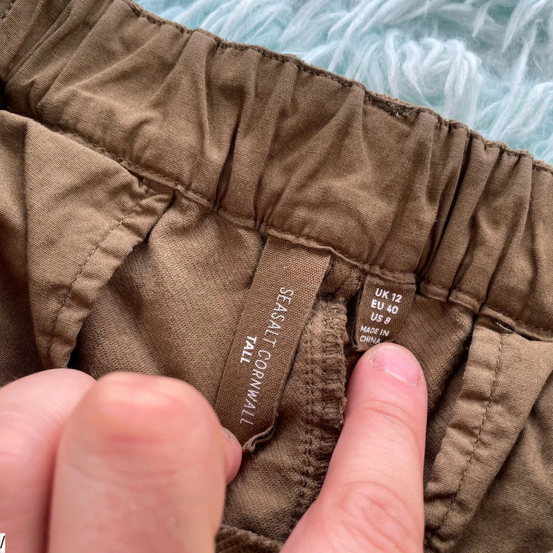 Khaki Seasalt Cornwall Trousers - Size 12