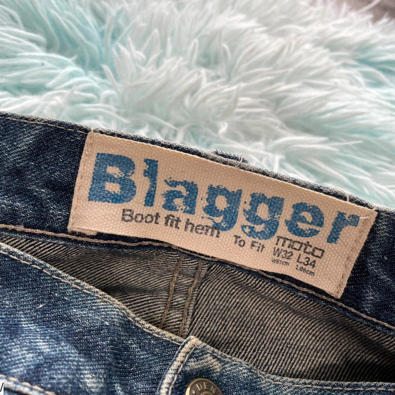 Vintage Y2K Moto Jeans Blagger Bootcut - W32 L34