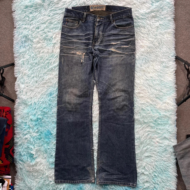 Vintage Y2K Moto Jeans Blagger Bootcut - W32 L34