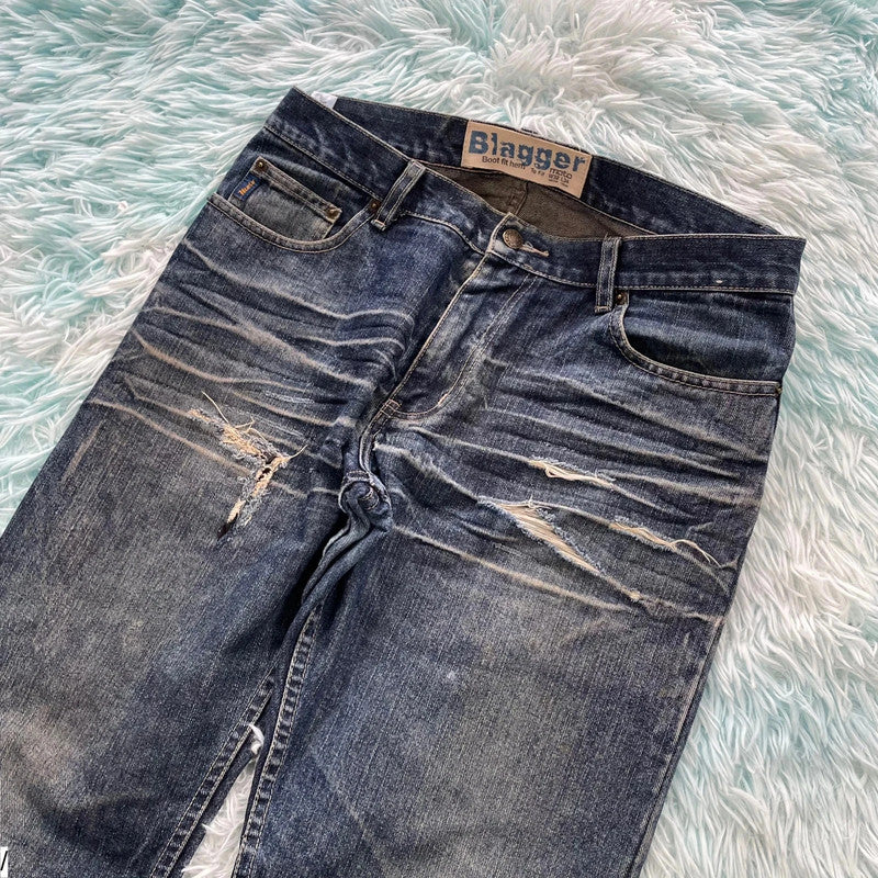 Vintage Y2K Moto Jeans Blagger Bootcut - W32 L34