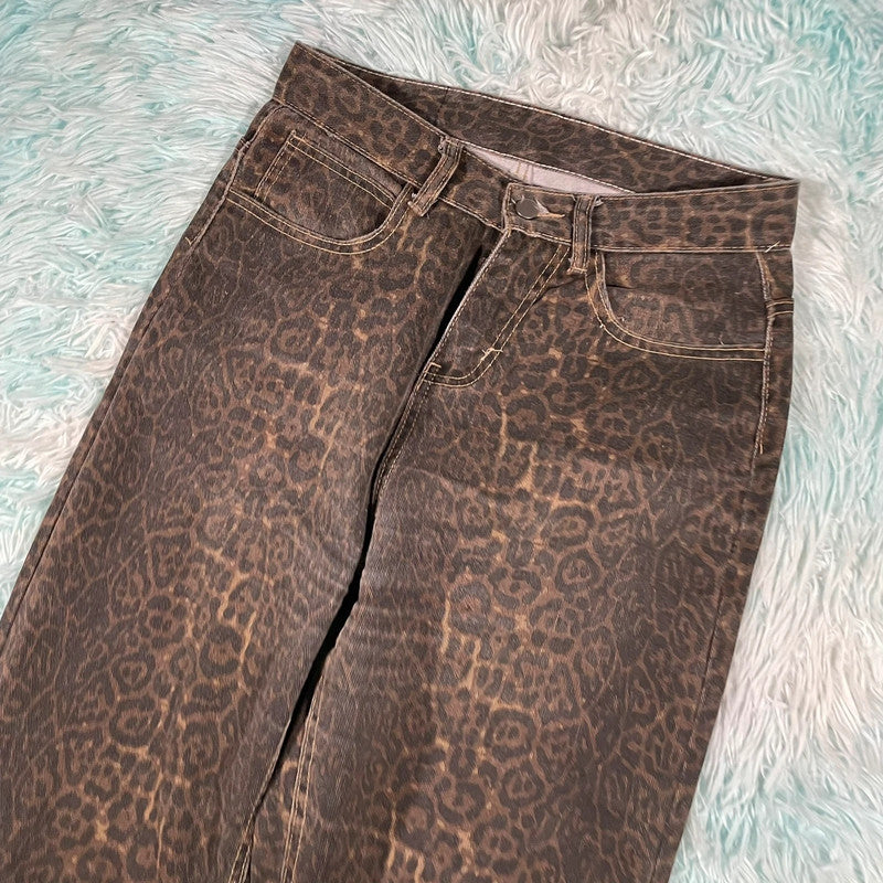 Vintage Leopard Print Jeans - W30 L30