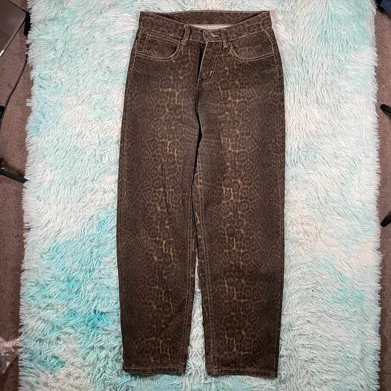 Vintage Leopard Print Jeans - W30 L30