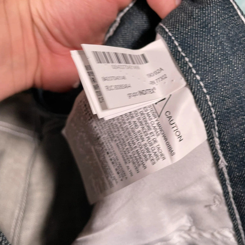 Navy Zara Raw Denim Jeans Zipped-sides - Size 16