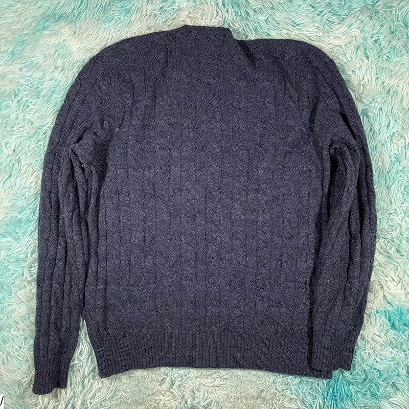 Vintage Navy Polo Ralph Lauren Knitted Jumper - Large