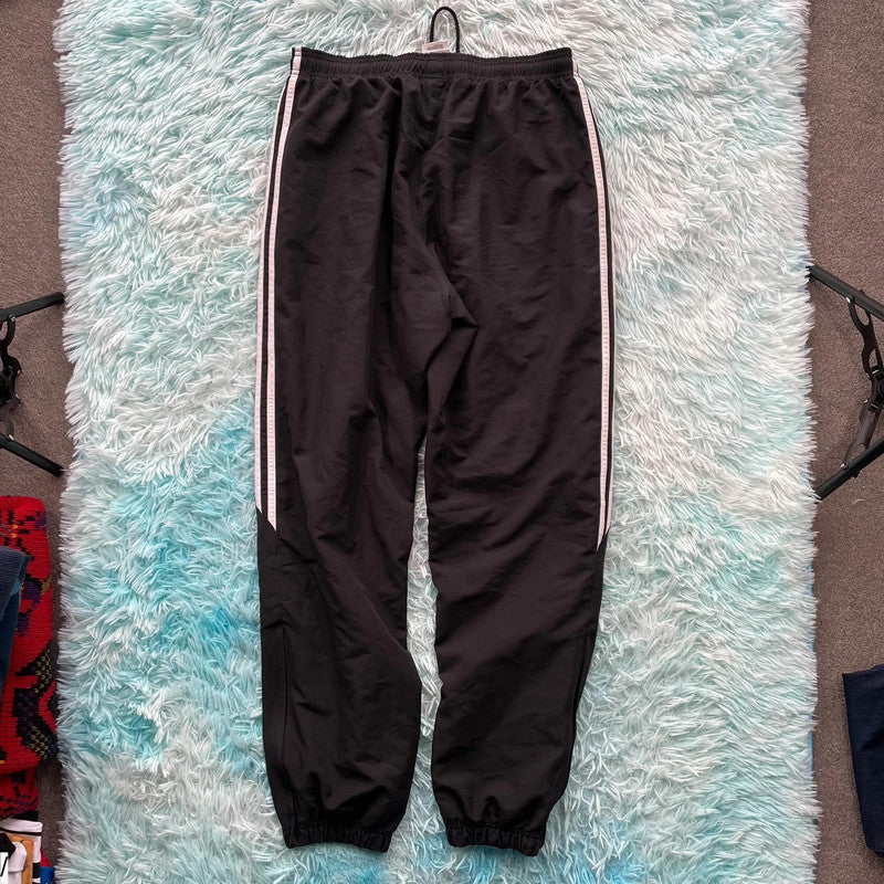 Vintage Black Adidas Tracksuit Bottoms - Medium