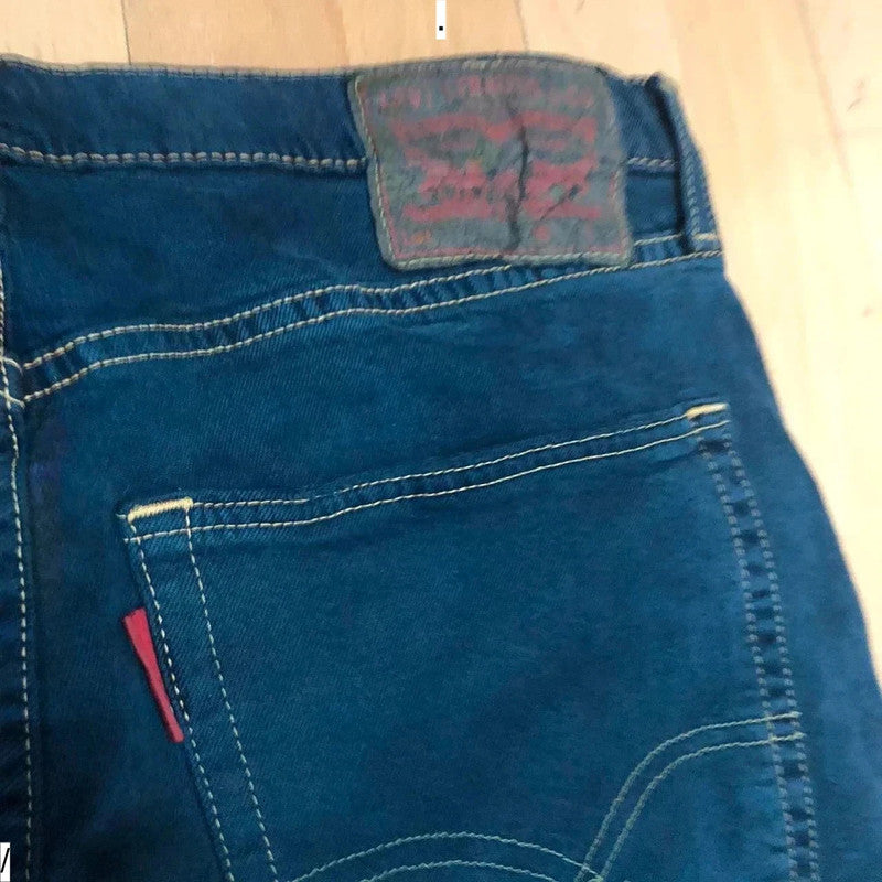 Vintage Dark Navy Levi’s Jeans Slim Fit Skinny Distressed - 36W