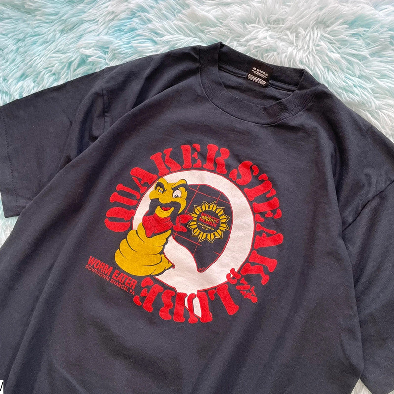 Vintage 90s Black Funny Bar Graphic T Shirt - XL