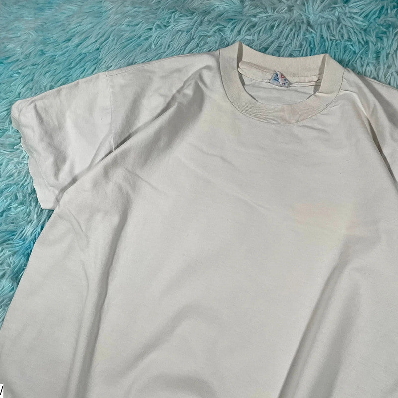 Vintage 70s White Hanes Blank T Shirt - Large