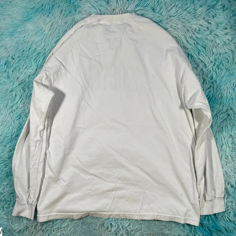 White Georgetown Long Sleeve T Shirt J Galt - XL