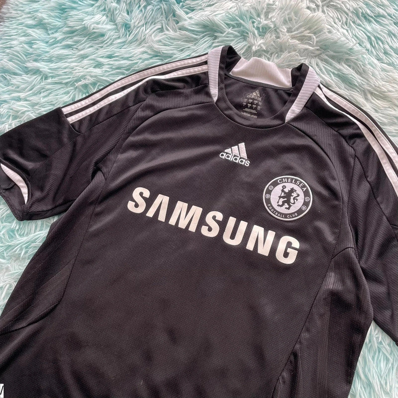 Vintage 2008-09 Chelsea Shirt Away Kit Black Adidas - Medium
