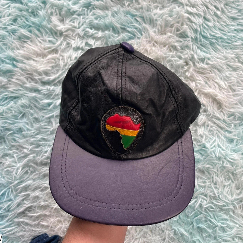 Vintage 90s Leather Africa Cap