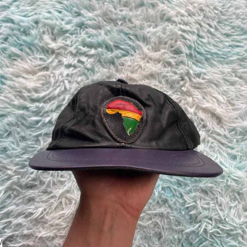 Vintage 90s Leather Africa Cap