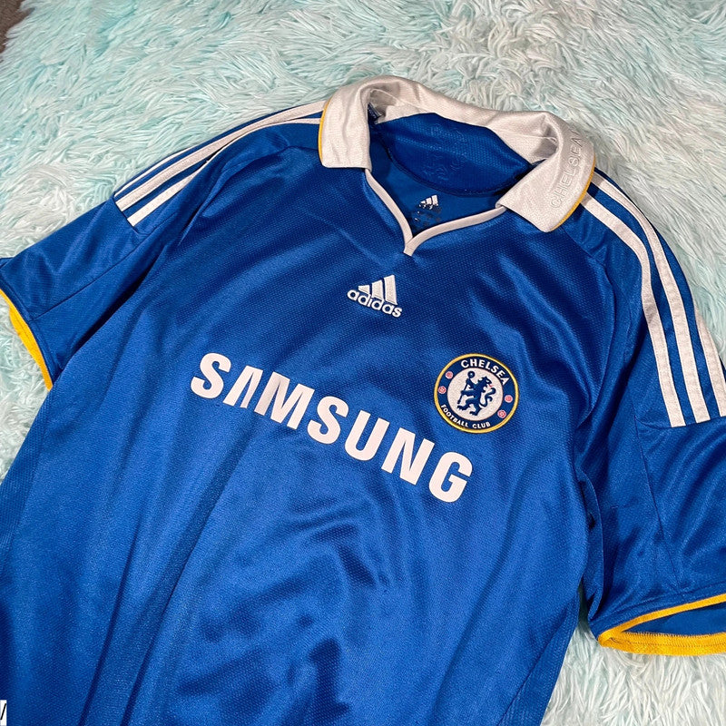 Vintage 2007-2008 Chelsea Shirt Adidas Home Kit - Large