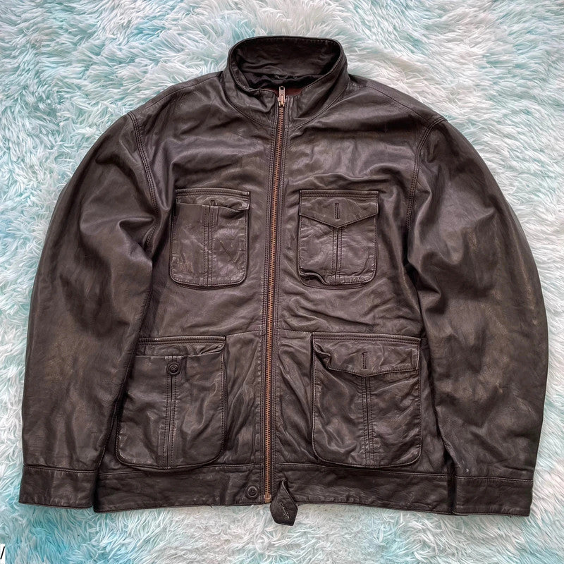 Black Monsoon Leather Jacket - XL