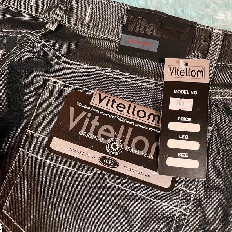 Deadstock Vintage 90s Vitellom Jeans Silver - 38W 32L