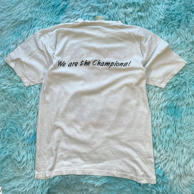 Vintage White 1991 Athletics European Cup Graphic T Shirt - Medium