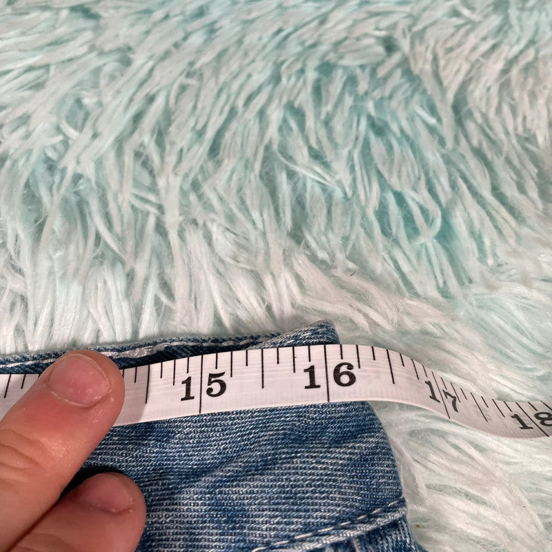 Blue Patterned Baggy Jeans - W32 L32
