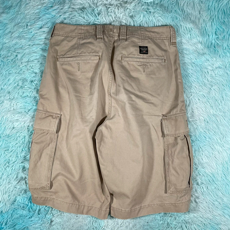 Vintage Beige Polo Jeans Ralph Lauren Cargo Shorts - W34