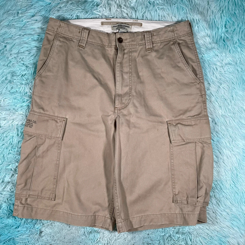 Vintage Beige Polo Jeans Ralph Lauren Cargo Shorts - W34