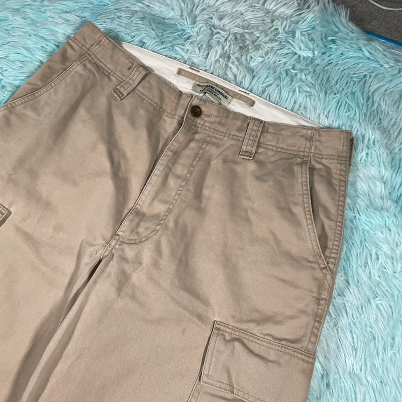 Vintage Beige Polo Jeans Ralph Lauren Cargo Shorts - W34