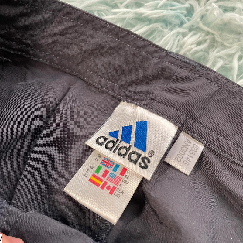 Vintage 90s Dark Grey Adidas Tracksuit Bottoms - Size 14