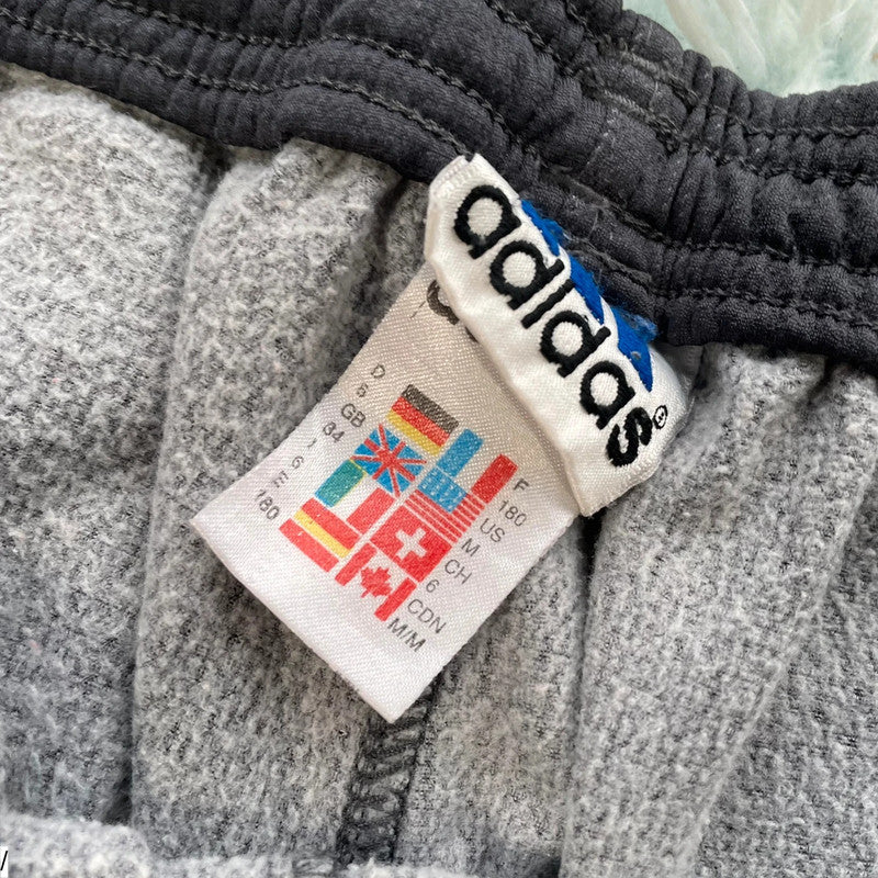 Vintage 90s Grey Adidas Tracksuit Bottoms - Large