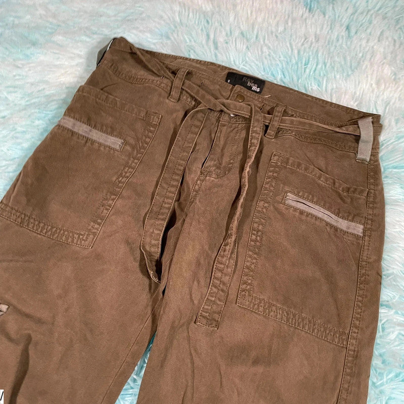 Vintage 00s Y2K Brown Combat Cargo Trousers - UK8