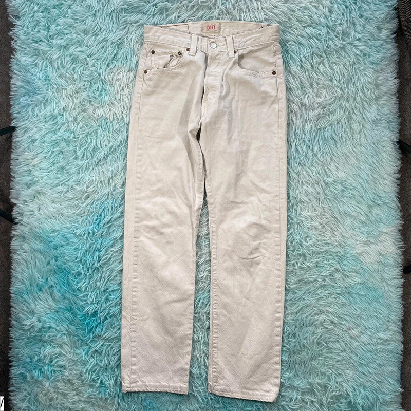 Vintage 90s White Levi’s 501 Jeans Straight Leg - W28 L32