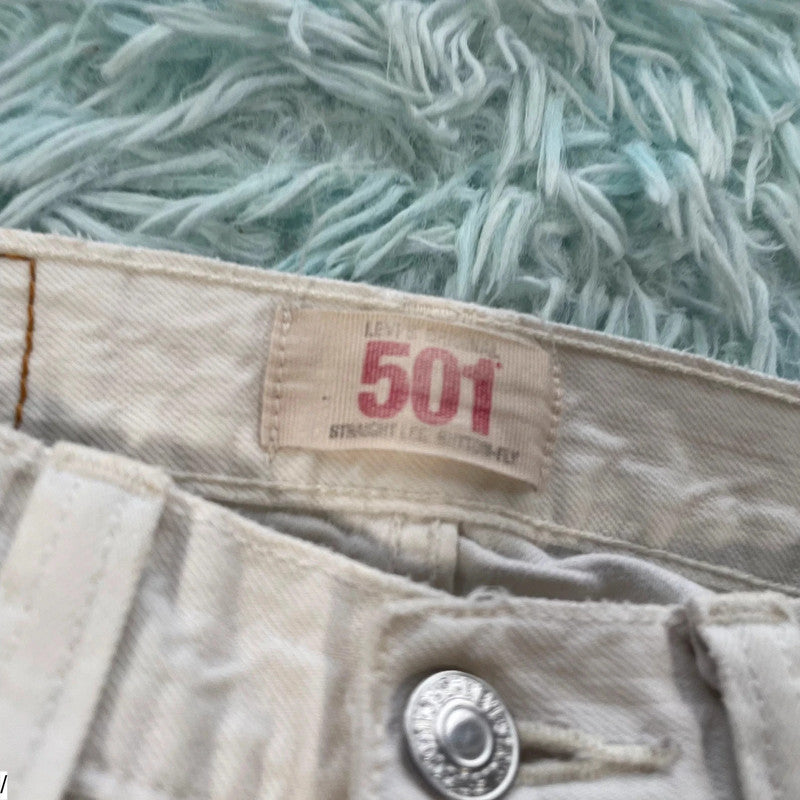 Vintage 90s White Levi’s 501 Jeans Straight Leg - W28 L32