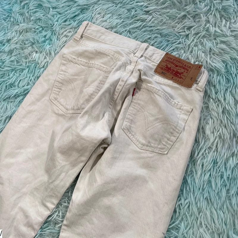 Vintage 90s White Levi’s 501 Jeans Straight Leg - W28 L32