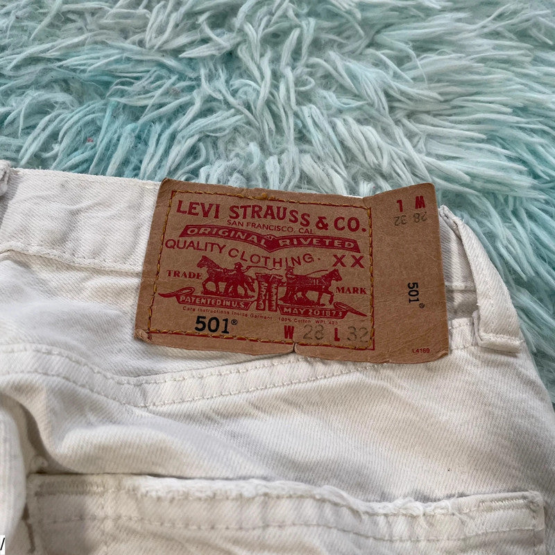 Vintage 90s White Levi’s 501 Jeans Straight Leg - W28 L32