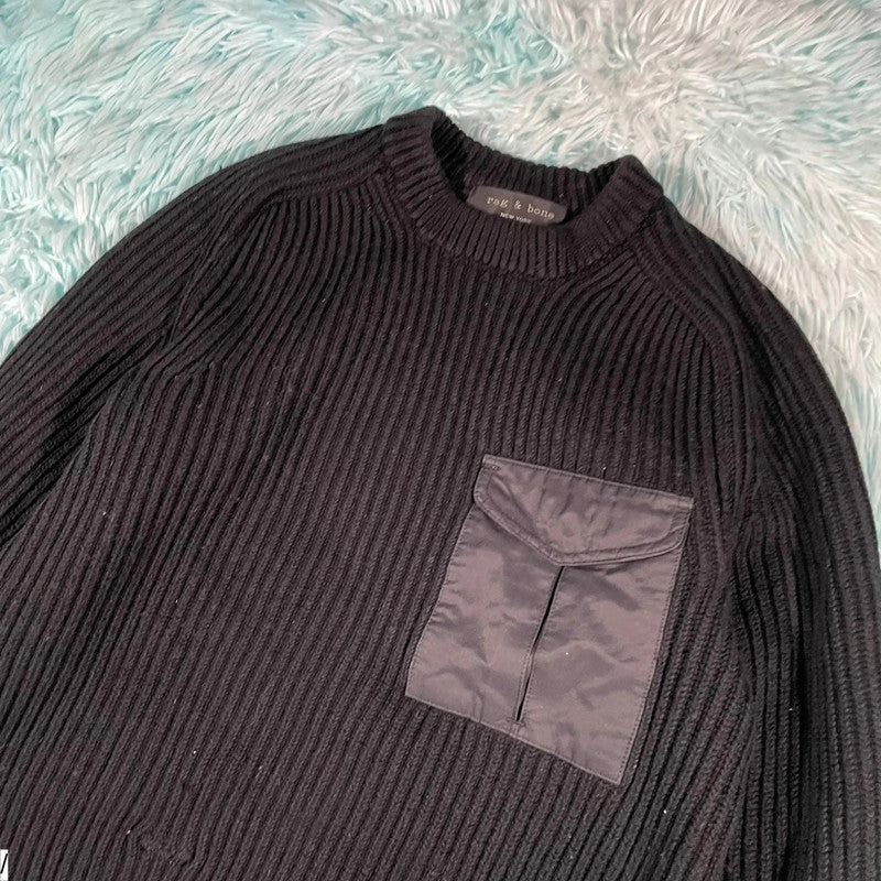 Black Rag & Bone Chunky Knitted Jumper - Small
