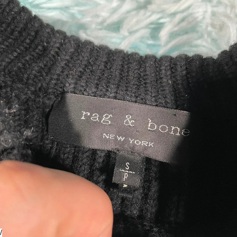 Black Rag & Bone Chunky Knitted Jumper - Small