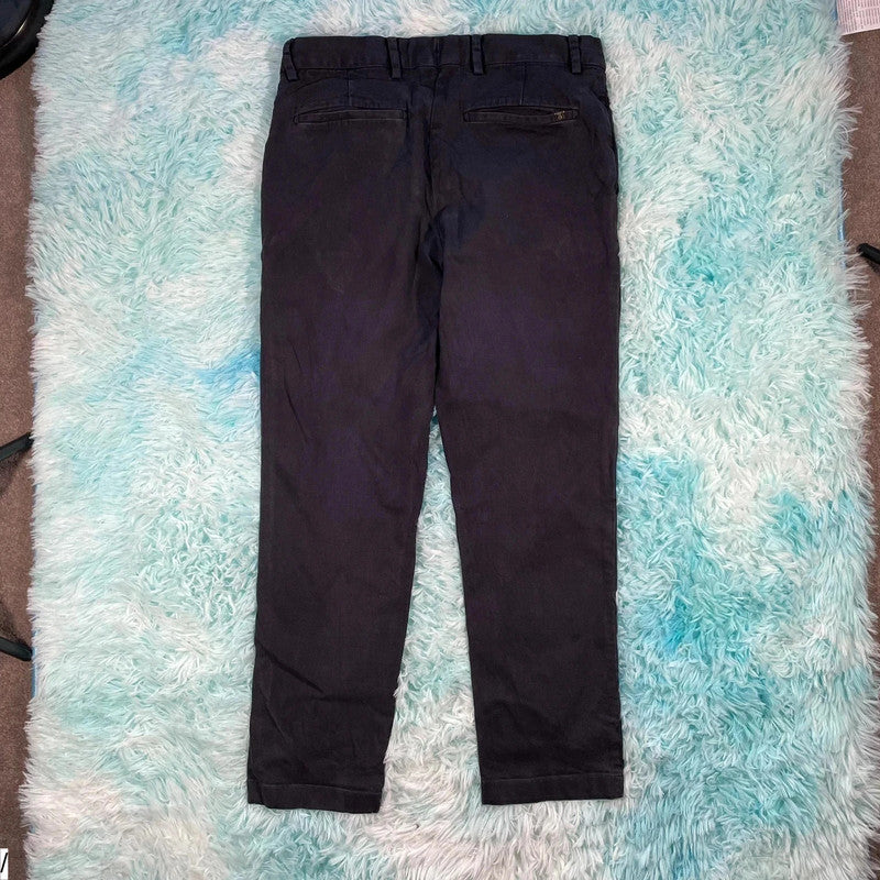 Dark Navy Spoke Trousers Cashmere - 32W