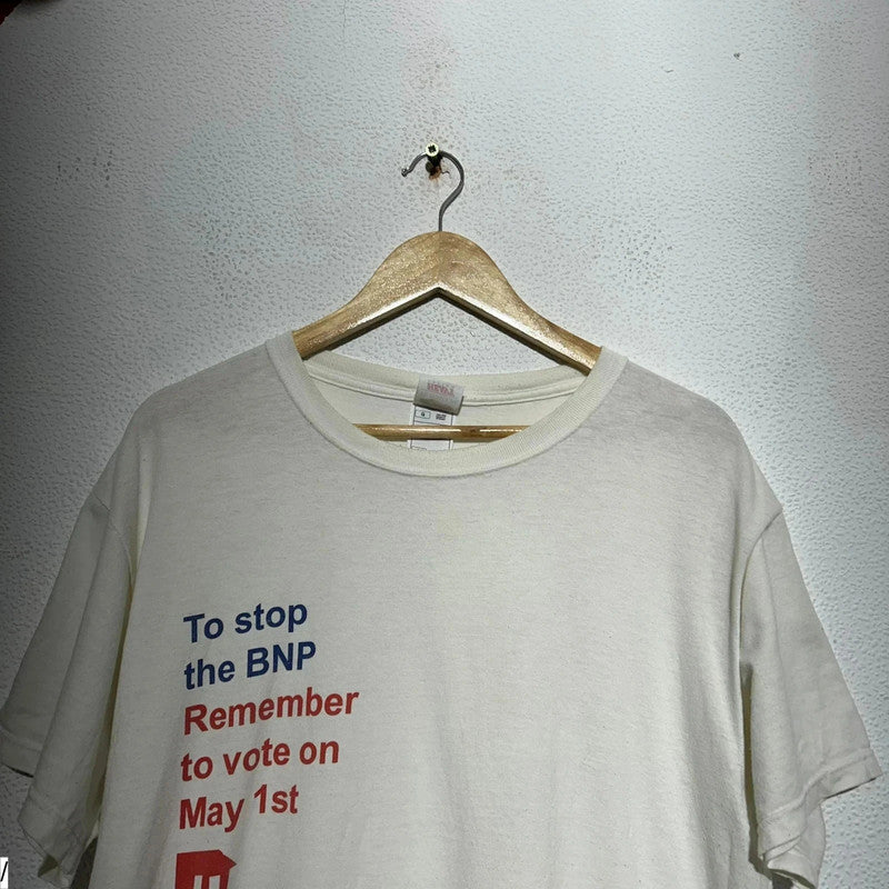 Vintage 1997 General Election T Shirt Anti BNP - Large