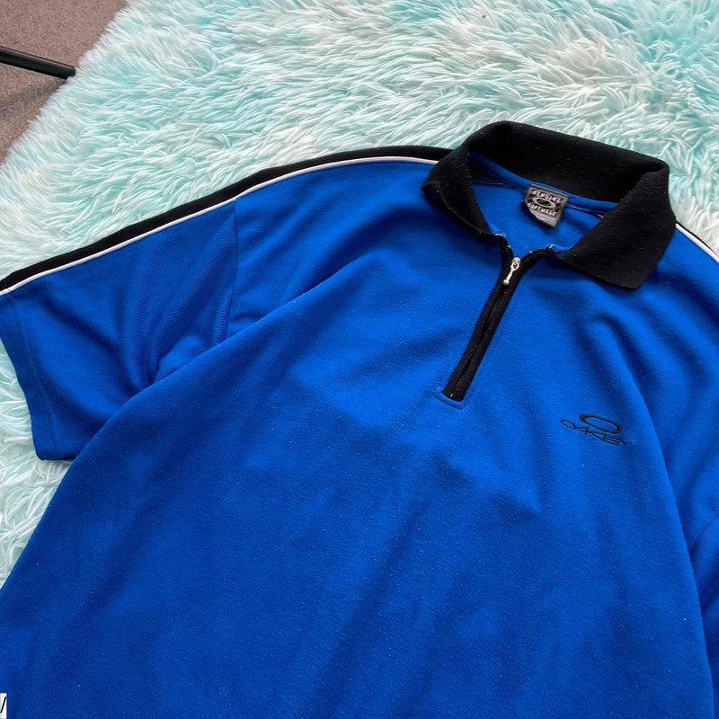 Vintage Blue Oakley Software Polo Shirt - XL