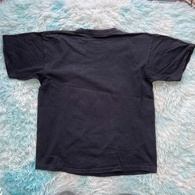 Vintage 90s Black Fred Babb Art Graphic T Shirt - XL