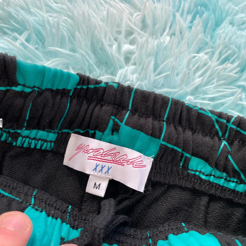 Black & Turquoise Yardsale Shorts - Medium