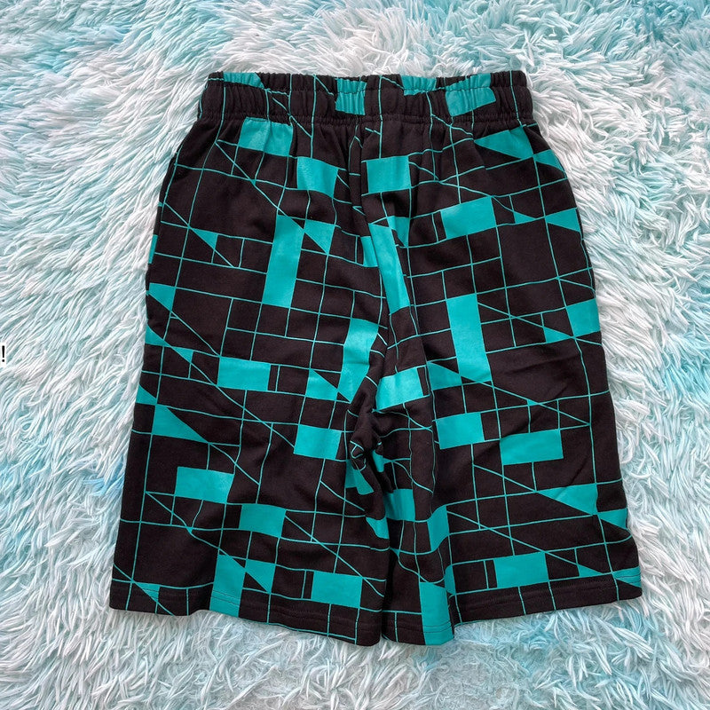 Black & Turquoise Yardsale Shorts - Medium