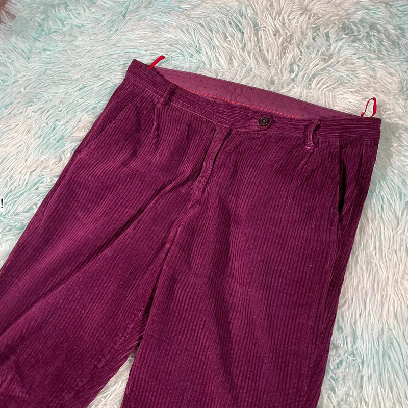 Purple Massimo Alba Velvet Trousers - 34W 32L