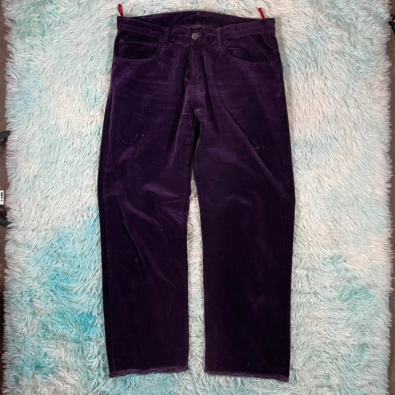 Purple Massimo Alba Velvet Trousers - 34W 32L