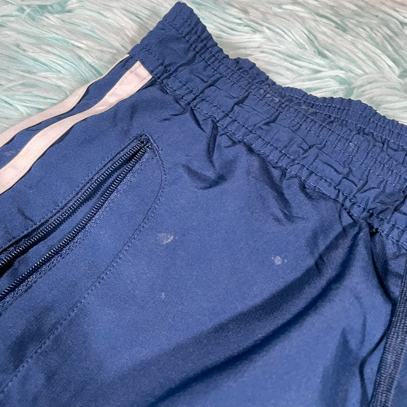 Navy Blue Adidas Tracksuit Bottoms - Large