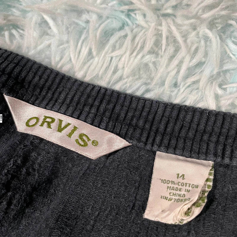Black Orvis Corduroy Trousers - Size 14