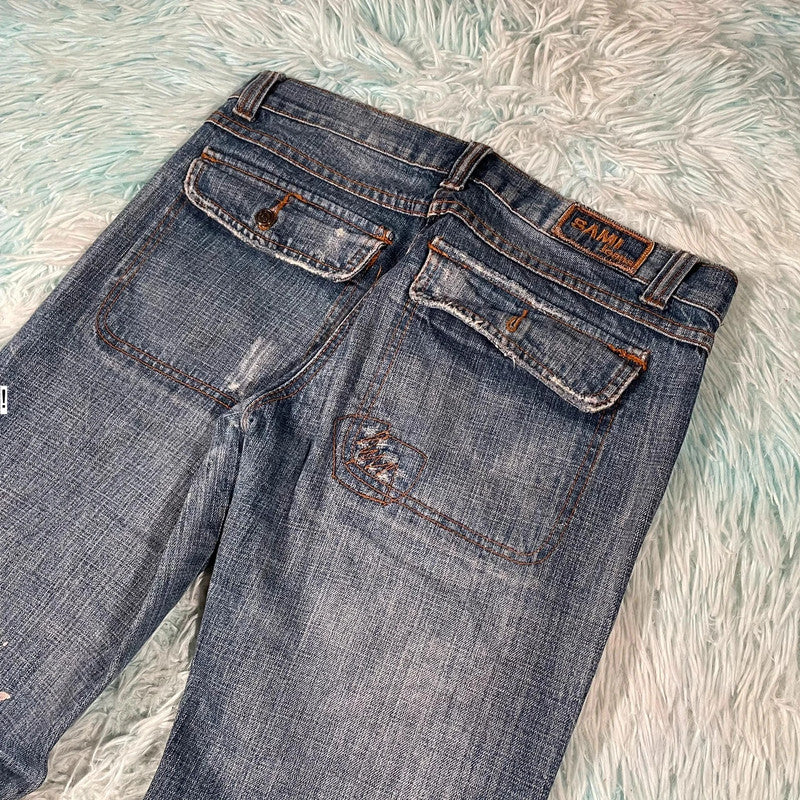 Vintage Y2K Distressed Jeans Striaght Slim Leg - W36 L32