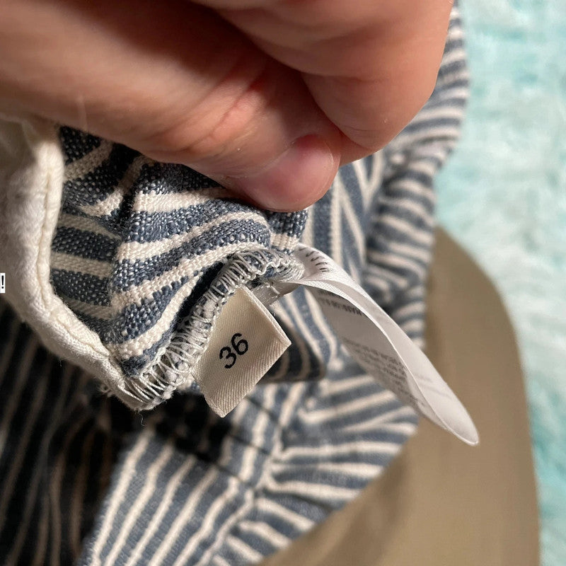 Blue & White Striped Masscob Trousers - Size 8