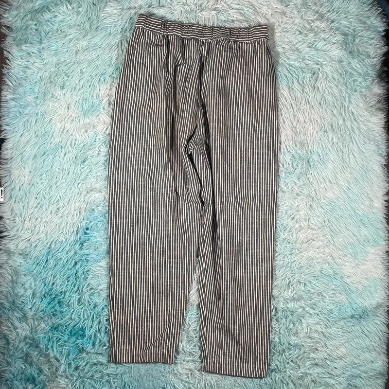Blue & White Striped Masscob Trousers - Size 8