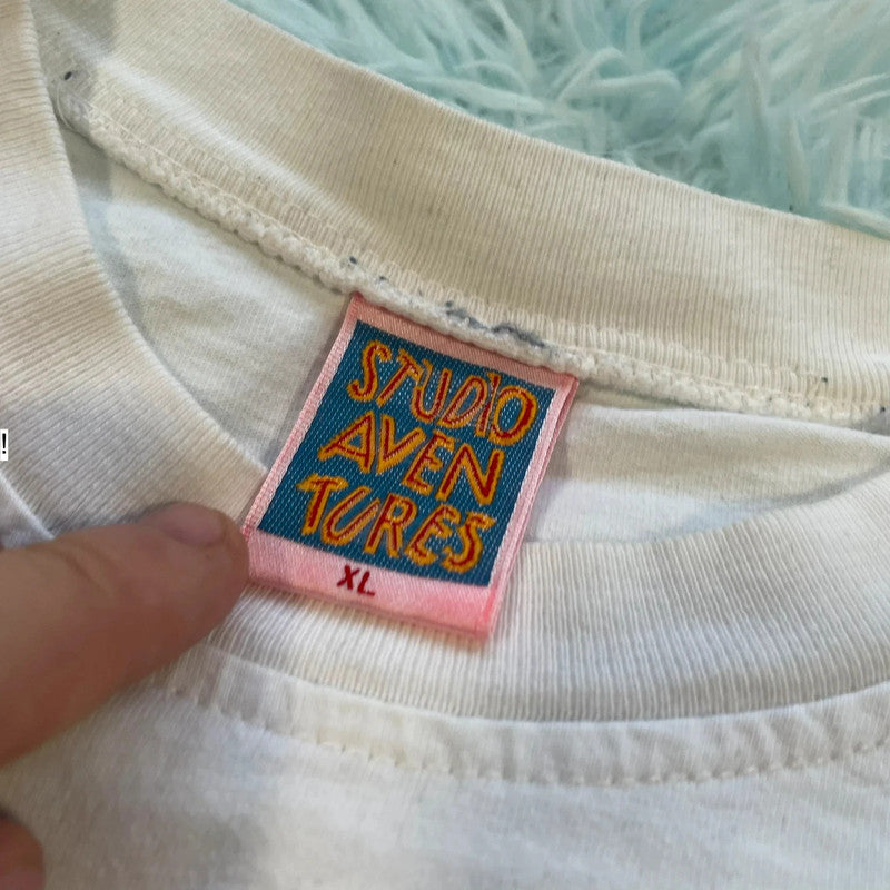 Vintage 90s White Tintin in the Congo Graphic T Shirt - XL