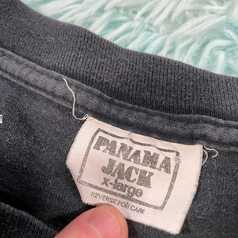 Vintage 90s Black Panama Jack Graphic T Shirt - XL